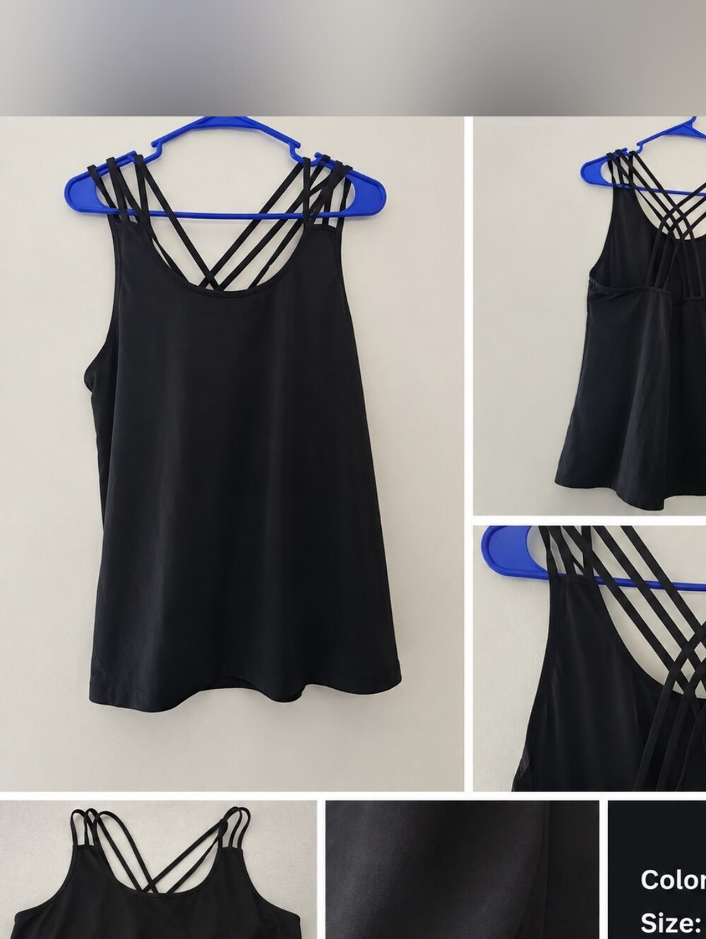 Women’s Black Crisscross Back Tank Top